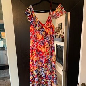 Lulus asymmetrical floral dress